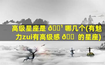 高级星座是 🌹 哪几个(有魅力zui
有高级感 🐠 的星座)